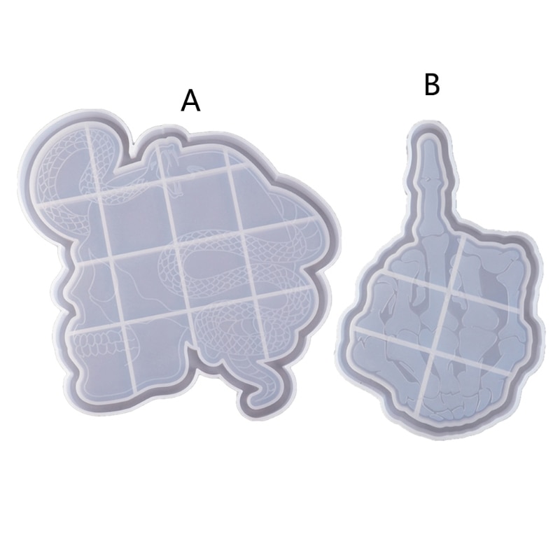 DIY Skull Head Shape Tray Mold for Resin Skull Hand Snake Head Silicone Tray Mold Resin Serving Board Molds Craft Tools