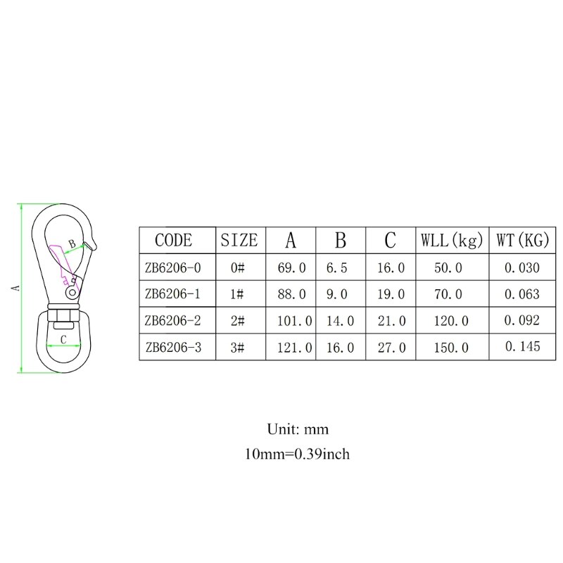 Rvs Kogelstangkop Snap Haken Duiken Clips Lente Haak Voor Vogel Feeders, Huisdier Kettingen, hond Tie-Out Kabel, Sleutelhanger
