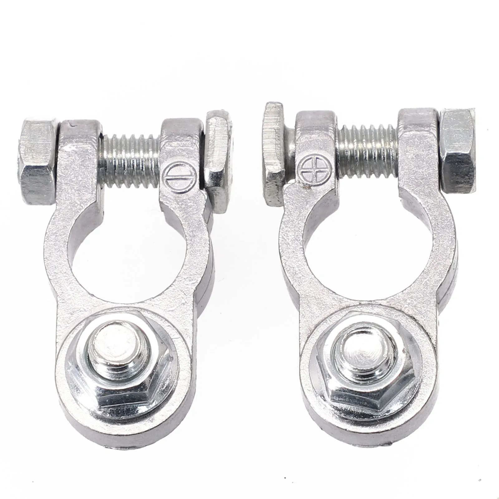 1 Pair Zinc Alloy Battery Terminal Clamp - Positive/Negative Poles Car Screw Connector Durable Terminal
