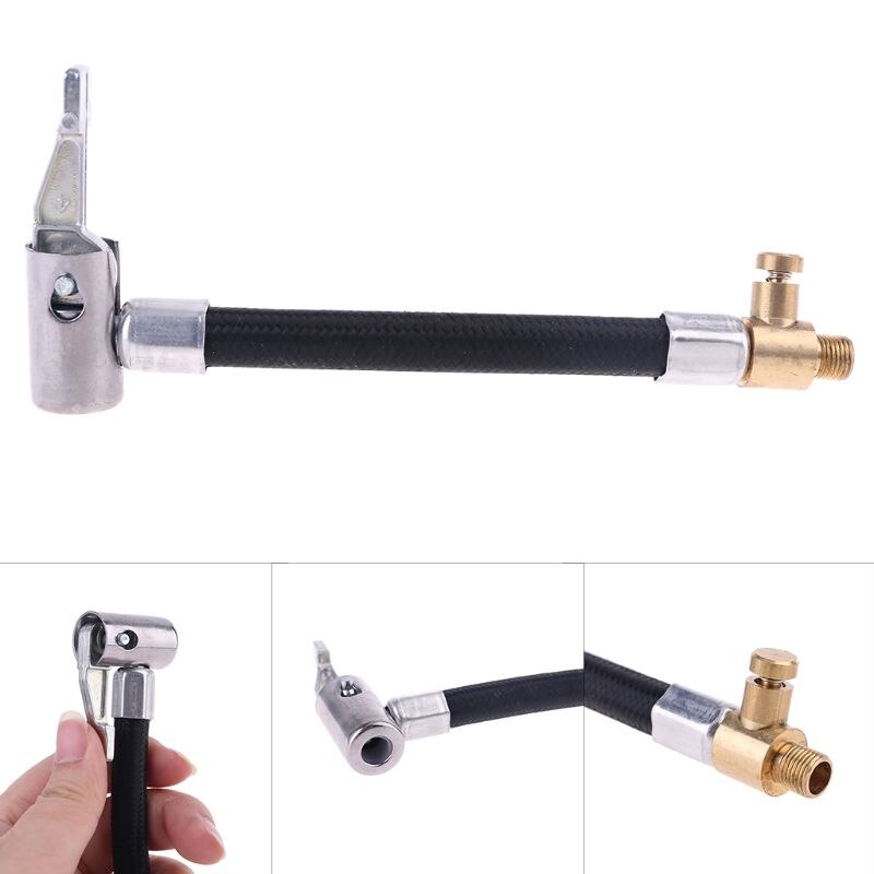 Car Tire Inflator Lock on Air Hose Extension for Standard Fine Thread 0.305" x32TPI Air Compressor Pump with Deflation