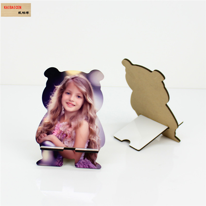 Sublimation MDF blank Universal Phone Stand Holder Cute Desk Stand for 3.5-10 Inch Smartphones Heat press printing: 8DCK-003  Bear