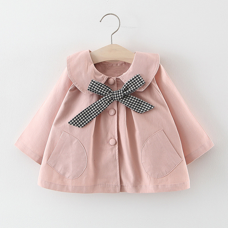 Sodawn Lente Herfst Windjack Peuter Kleding Jongen Jas Baby Meisje Kleding Geul Jas Met Zakken: BZ1232 pink / 6m