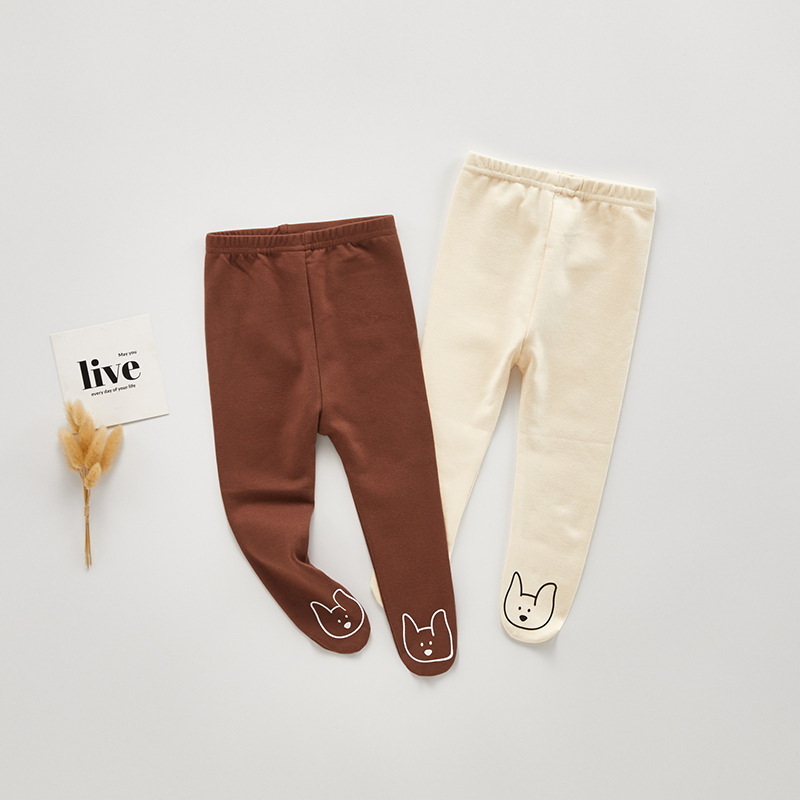 2022 neue Frühjahr Kinder Mädchen Jungen Leggins Beige Kaffee Cartoon Elefanten Große PP Strumpfhosen Strümpfe Bebe Hosen Casual Kleidung E9302