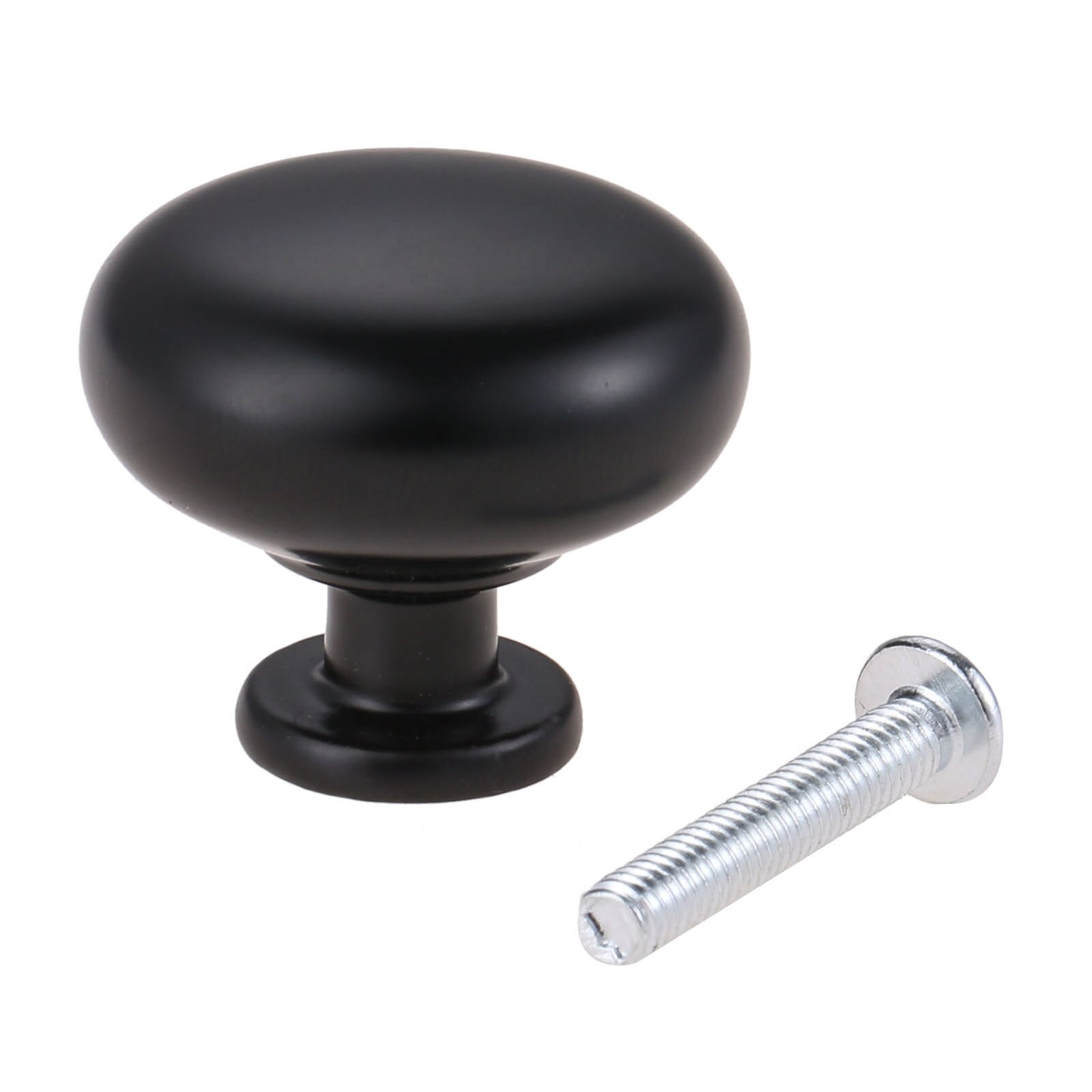 1Pc Ronde Knop Enkel Gat Zinklegering Keuken Kast Lade Kast Deurgrepen Meubels Accessoires: Matte Black