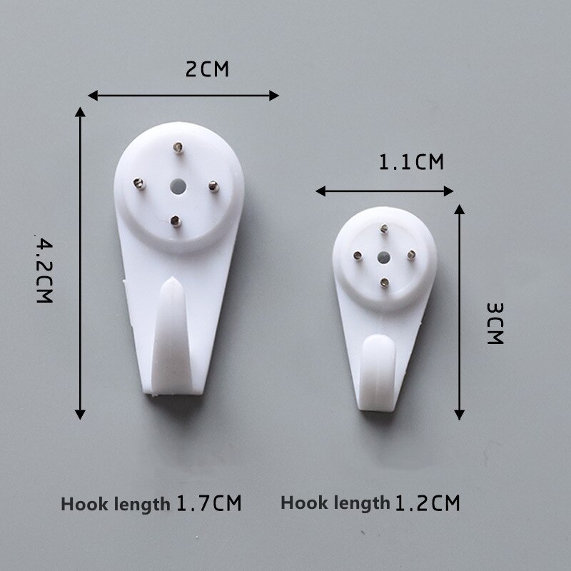 10 pçs decoração de parede instalação ganchos sem costura prego cozinha sala estar quarto casa diariamente pendurado parede gancho invisível branco