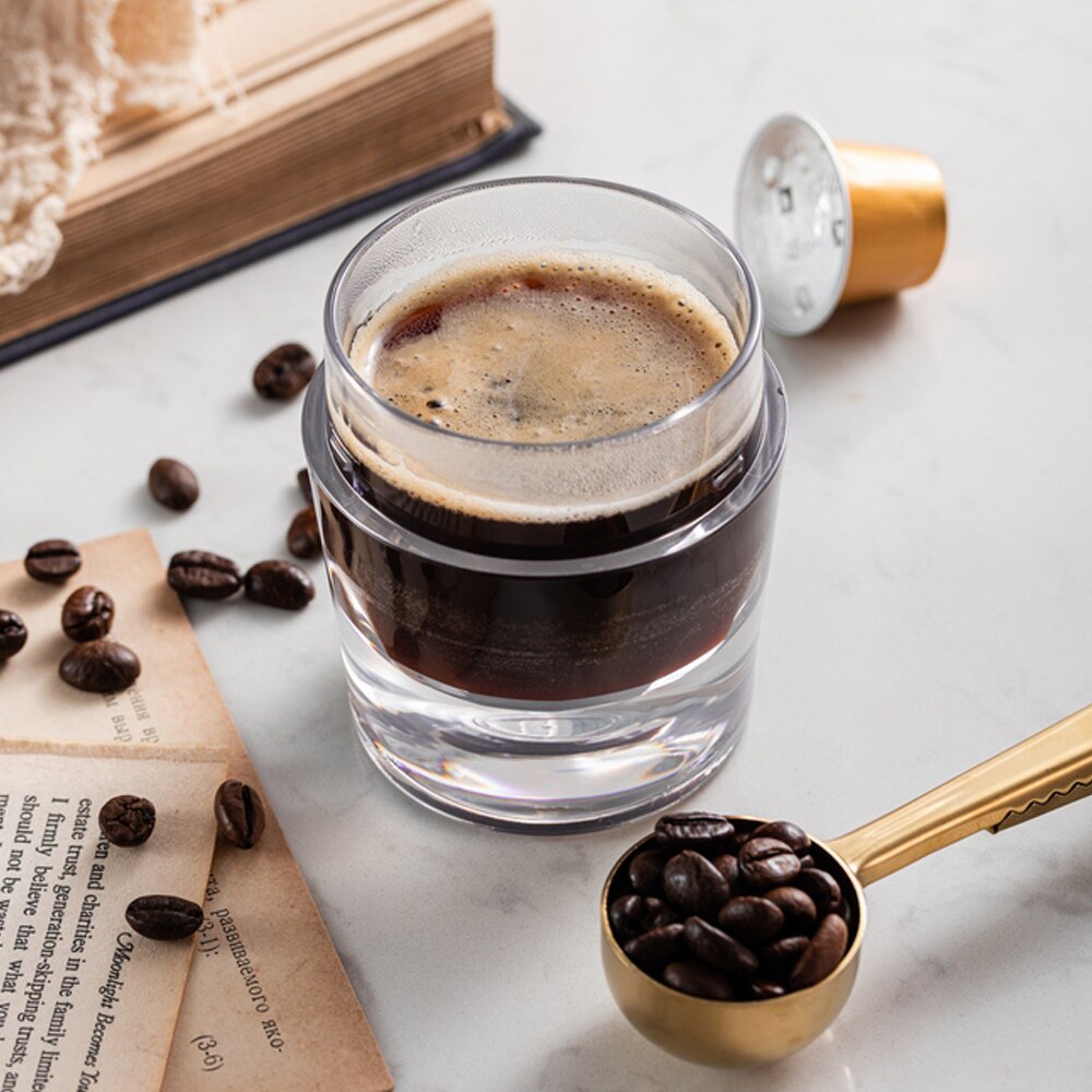 Mini espresso koffiezetapparaat, handmatig, draagbaar, handpers, koffiekopje, koffiepoeder/capsule, dubbel gebruik voor buiten, reiskeuken