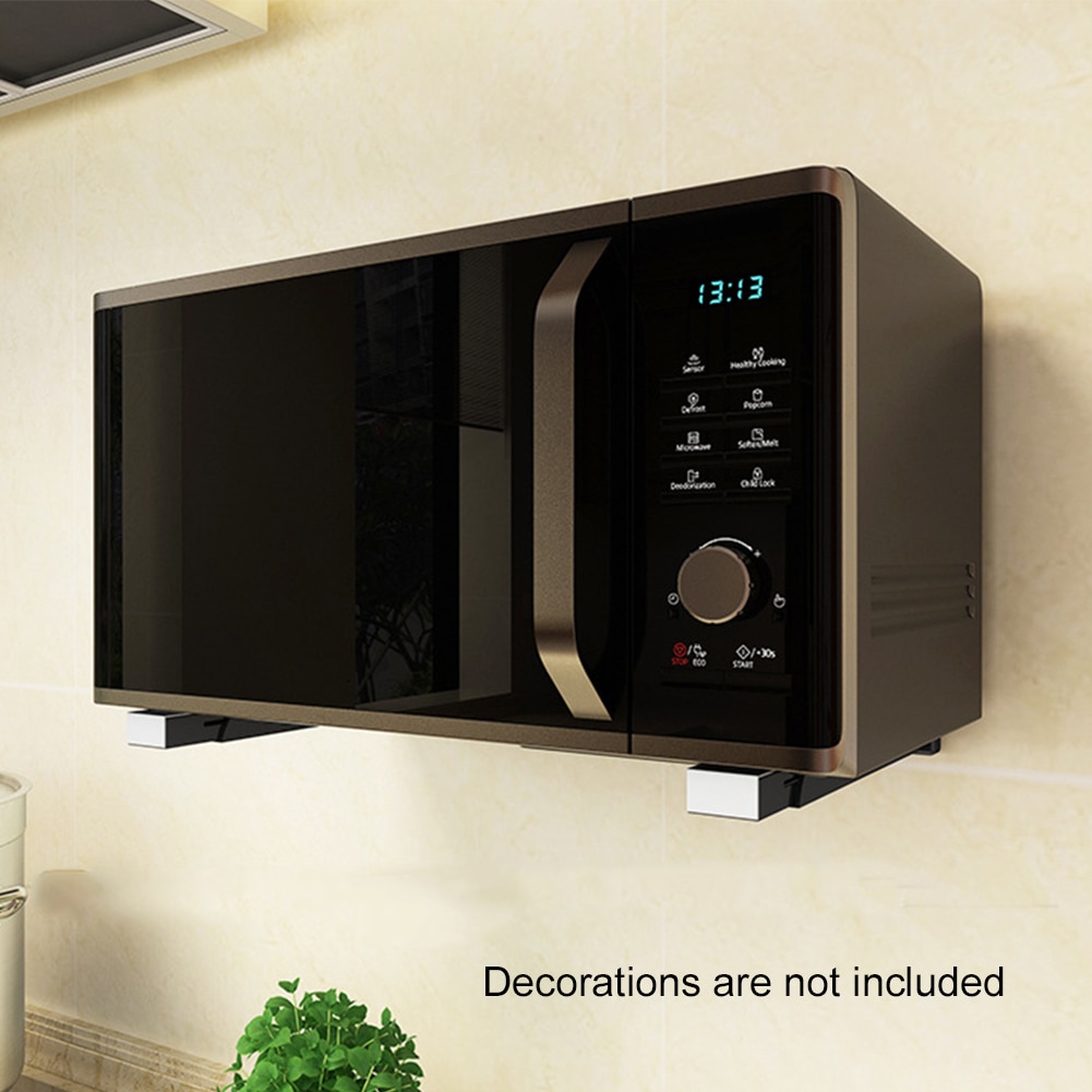 Rack Frame Microwave Oven Bracket Kitchen Adjustable Wall Mount Telescopic Foldable Shelf Support Easy Install Universal