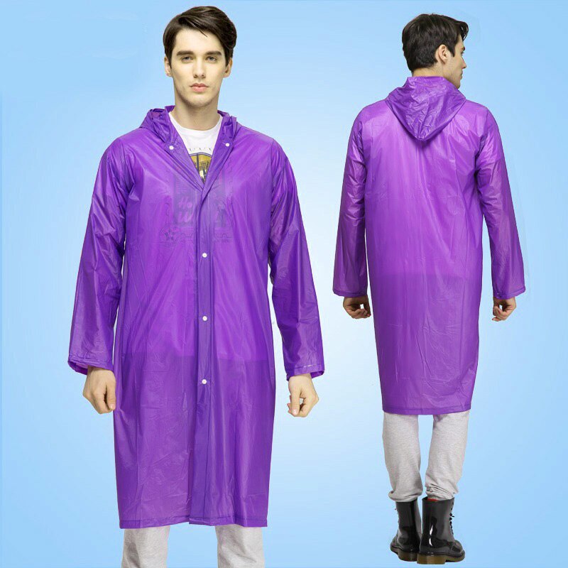 Universele transparante heren regenjas regenhoes poncho reis dames regenkleding waterdicht kamperen capuchon capa de chuva ondoordringbaar: Dikke paarse