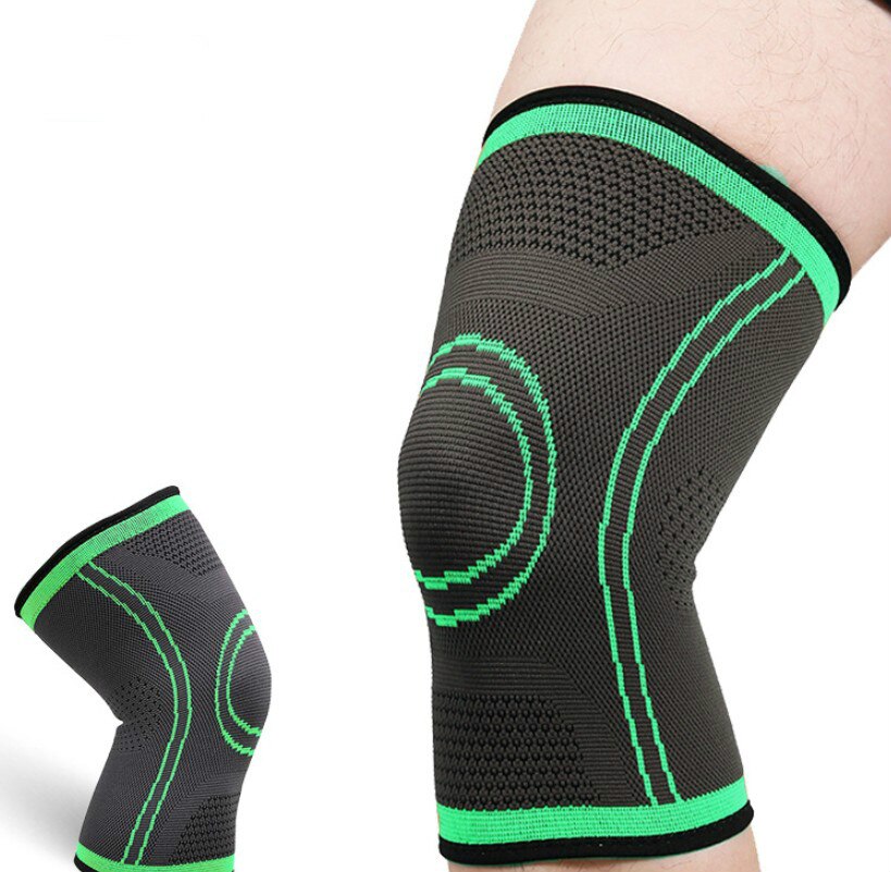 1PC Kompression Verband Kneepad Sport Kneepad Elastische Knie Pads Unterstützung Fitness Getriebe Basketball Volleyball Klammer Beschützer: green / S