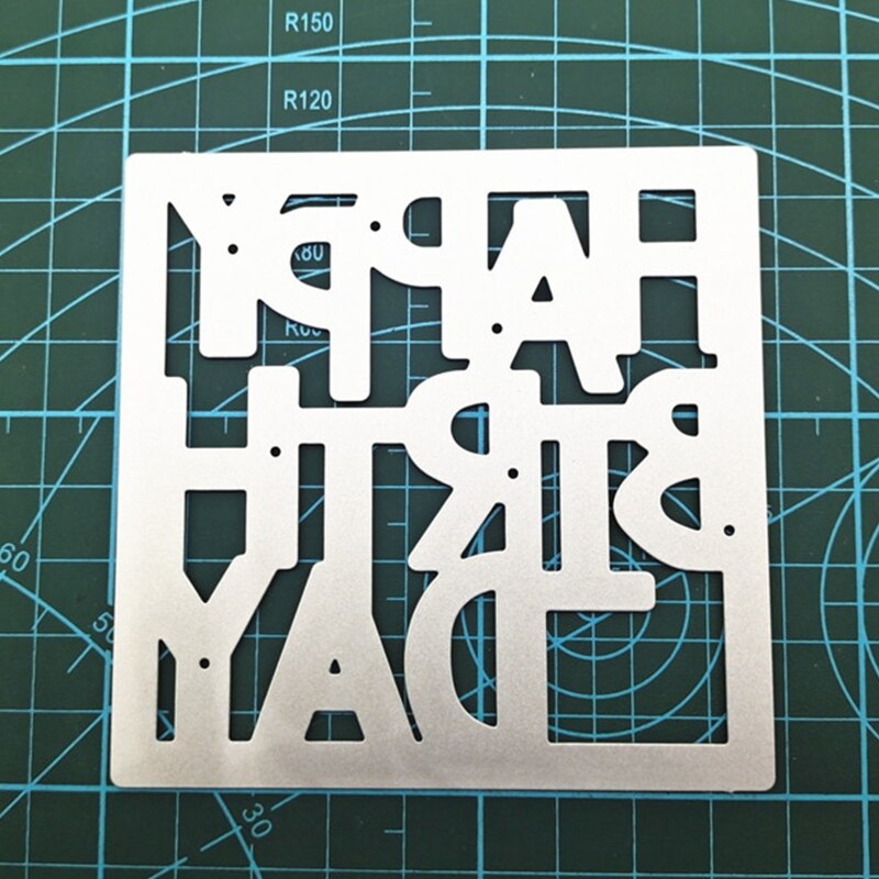 Irregular Happy Birthday Letter Metal Cutting Dies Stencil Scrapbooking DIY Album Stamp Paper Card for Handmade Greeting Cards E