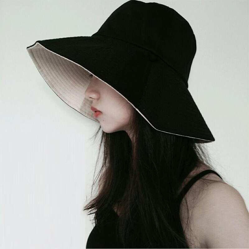 Fisherman's Hat Red Double Face Covering Hat Travel Big Edge Sun Hat Women's Versatile Japanese Net