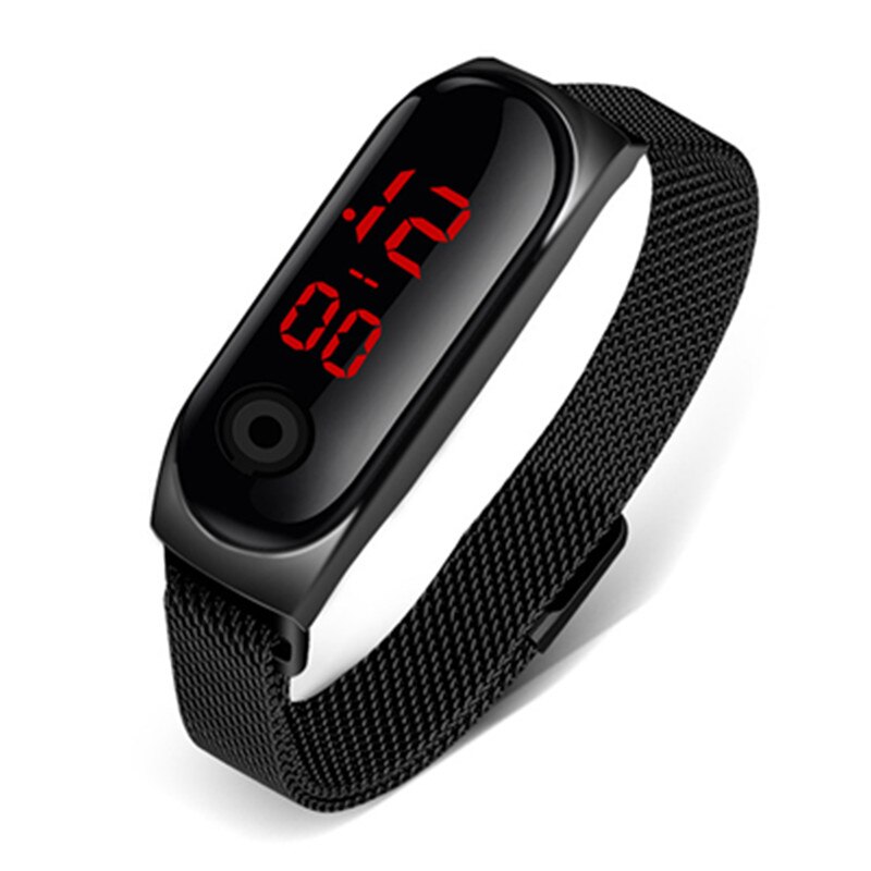 Relojes deportivos Led para hombre, pulsera Digital, reloj electrónico con alarma,: Black