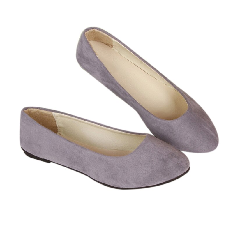 Kvinder slip-on espadriller sko flade sneakers dame flock solide loafers flade fritidssko sort jogging gå: Grå / 6