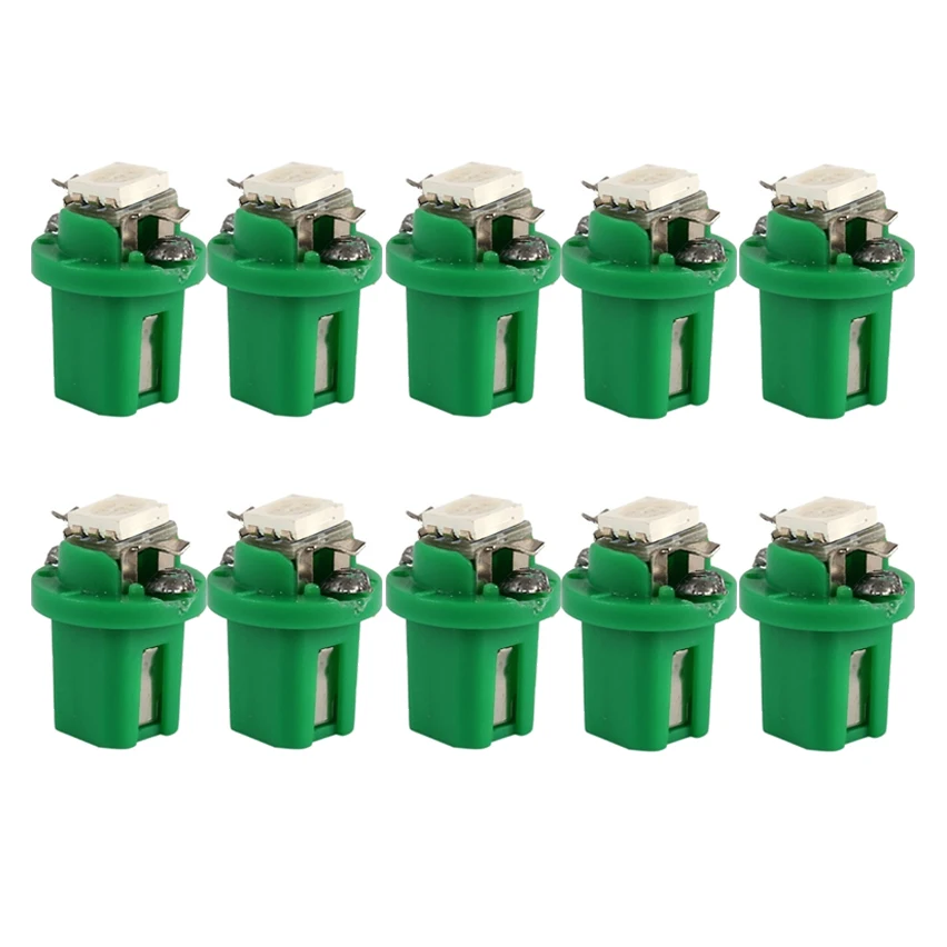 Bombillas LED T5 para coche B8.5d, luces de velocidad para salpicadero de coche, accesorios de lámpara Interior para coche, lámparas de interruptor lateral para salpicadero de 12V: Verde