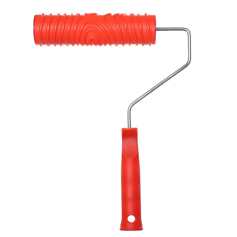 1PC szczotka rolkowa rolki drukarskie wytłoczony miękki klej plastikowy uchwyt czerwony multi-wzór farba robić ścian zestaw przybory robić dekoracji domu na żywo