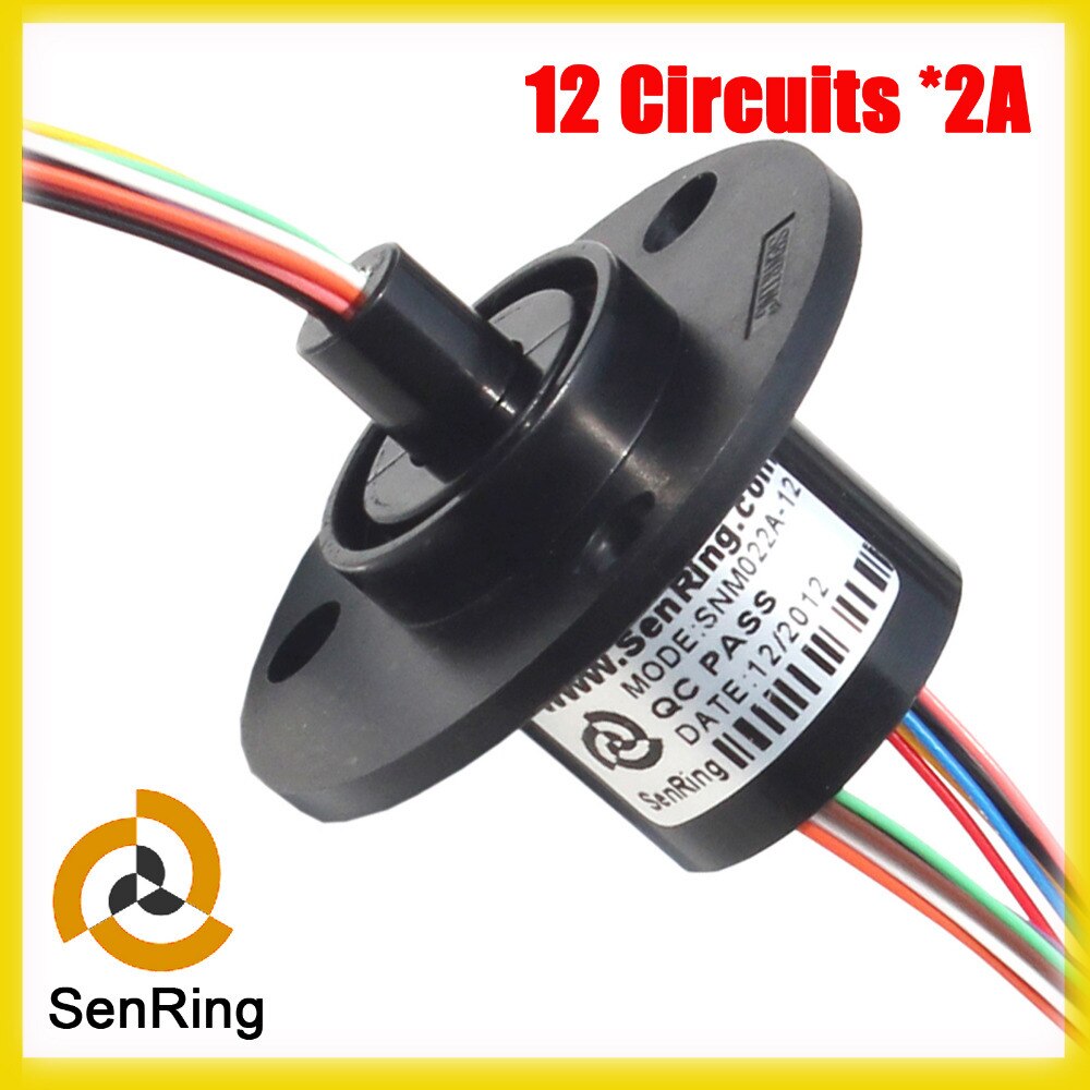 Electronics slip ring OD 22mm 12 circuit each 2A gold to gold contacts capsule slip rings