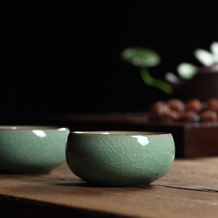 5 colors Geyao china Porcelain coffee cup Ge Kiln Chinese Longquan Celadon Gaiwan Bowl Celadon Crackle Teacup cups 45ml tea set