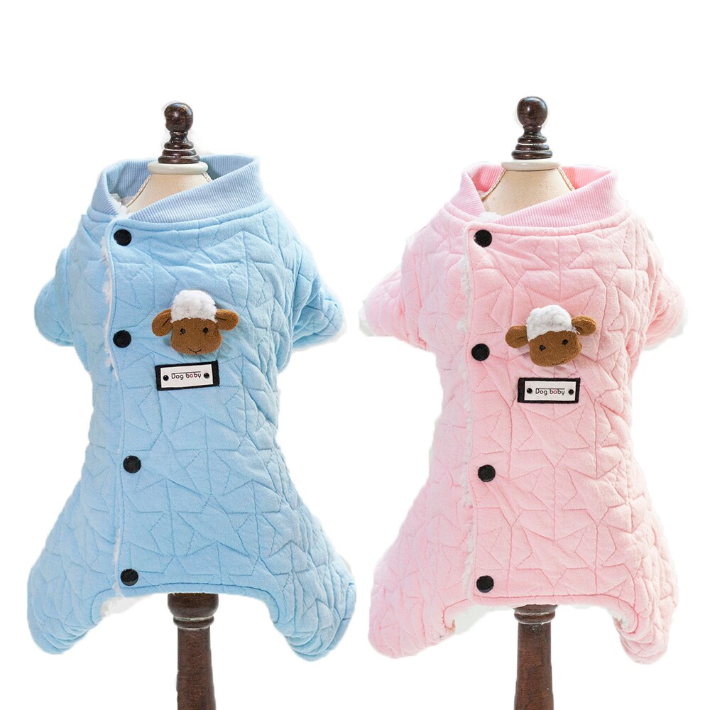 Soft homein warm pet dog winter clothes four legs dog coats with little sheep jackets for small dogs clothing