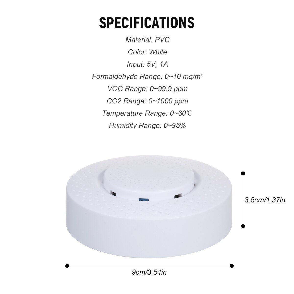 Smart WiFi Air Monitor Indoor Air Meter Tester Formaldehyde VOC Carbon Dioxide CO2 Temperature Humidity Tester