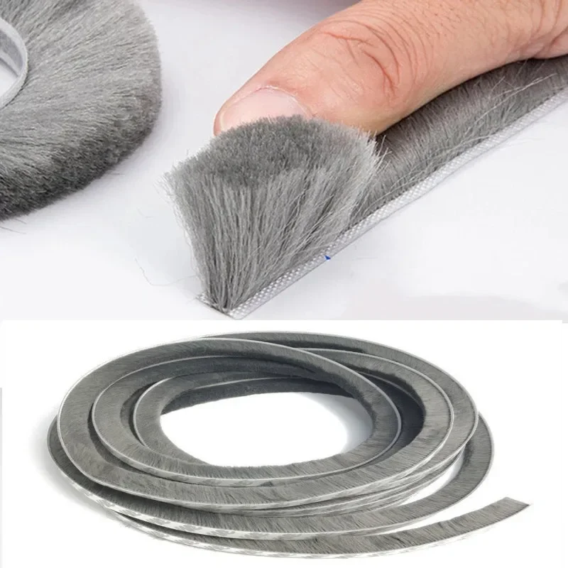 10M Self Adhesive Brush Strip Door Window Sealing Strip Door Window Windproof Dust Sound Insulation Strip Gasket Home