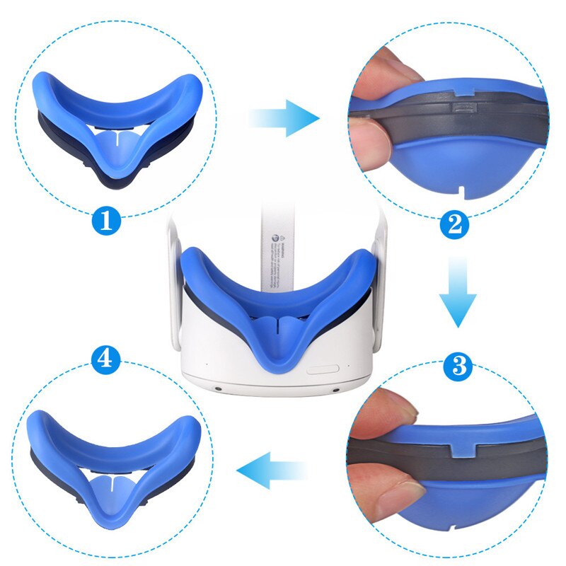 Masque pour les yeux en Silicone Oculus Quest2 VR, anti-poussière et anti-transpiration, adapté aux lunettes d&#39;ombrage