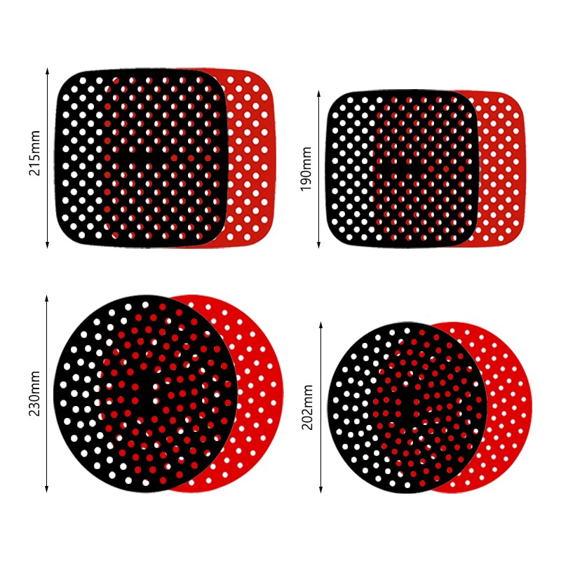 Tapis de revêtement de friteuse à Air en Silicone, antiadhésif, revêtement intérieur de cuisson pour accessoires de cuisine, rond et carré réutilisable