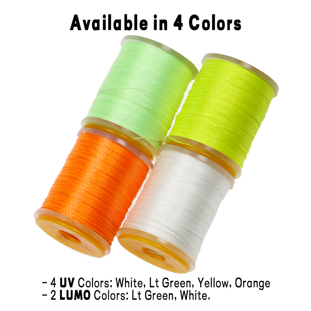WIFREO-Hilo de atado de moscas Lumo 150D para Lucio, Lucio, moscas, UV Fluo, poliéster, bricolaje, gancho de asistencia, línea de encuadernación, accesorios de pesca, aparejos