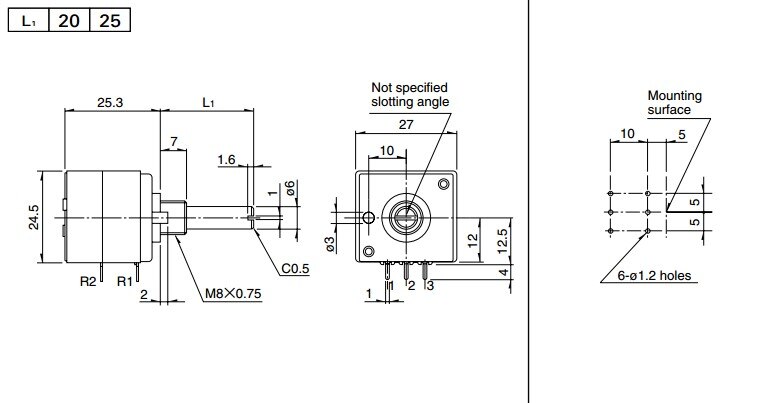 1PCS Japanese original ALPS RK27 dual fever volume potentiometer A10K 50K 100K 250K