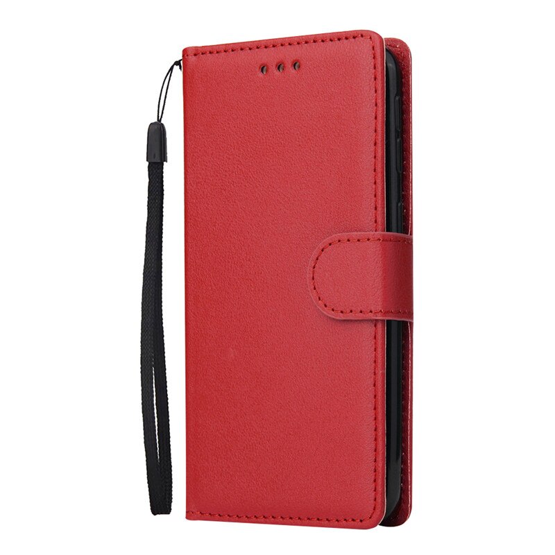 Y6 Case Magnetic Flip Case for Funda Huawei Y6 Case Classic Leather Phone Cases for Huawei Y 6 MRD-LX1 Cover Etui: Red