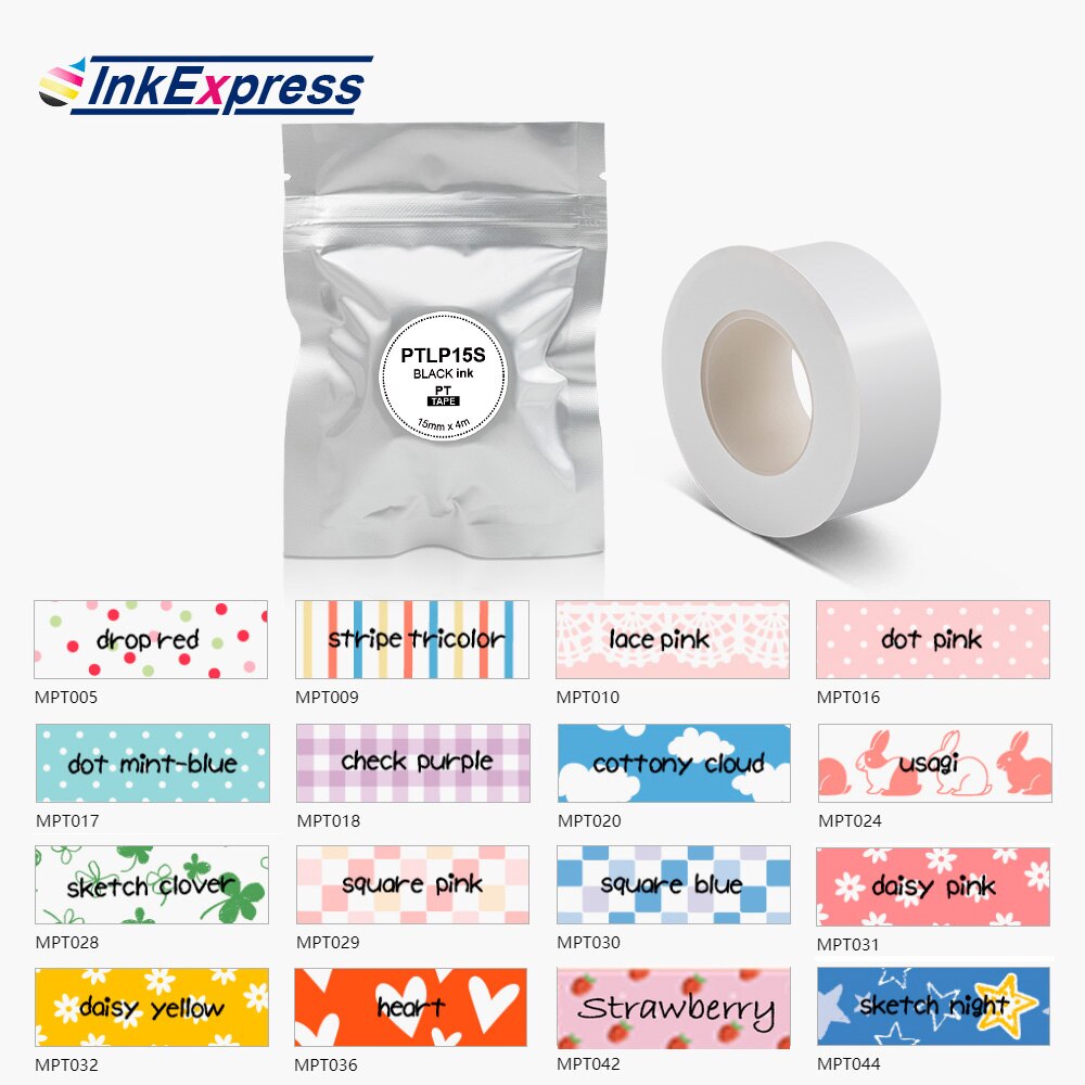 Dla króla Jim TEPRA Tepura Lite LP15P LP15G LP15Y LP15R LP15B LP15S MPT005 taśmy maskujące etykiety 15mm dla LR30 MP20 drukarki