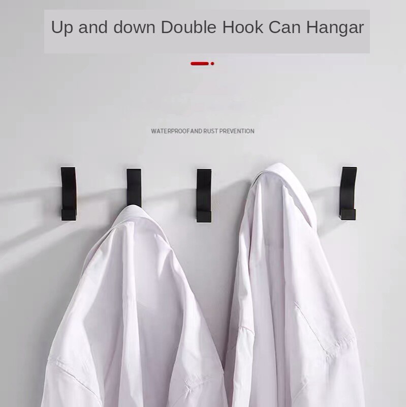 Gancho Doble para ropa de baño, perchero para bata de dormitorio, accesorios de cocina para sala de estar, color blanco y negro, sin perforación
