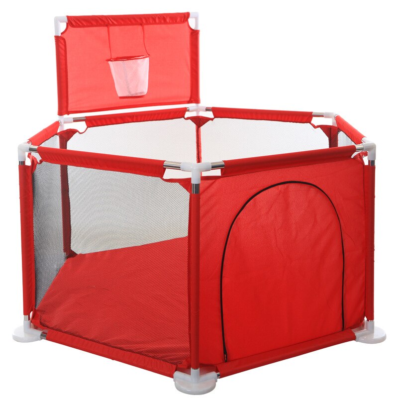 Baby Box Voor Kinderen Pasgeboren Hek Box Voor Baby Zwembad Kinderen Tent Voor Kinderen Veiligheid Barrières Met Basketbal Hoepel: red