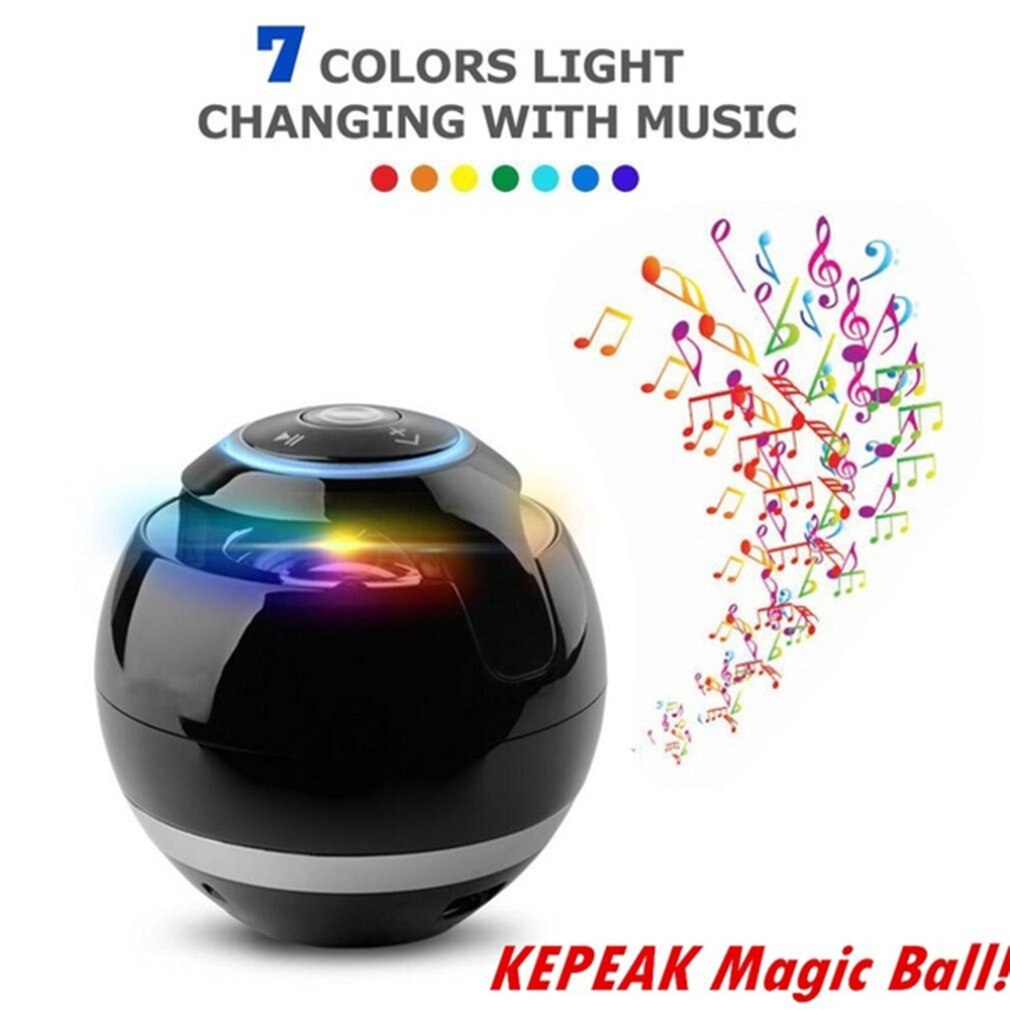 Ball Bluetooth Speaker With LED Light Portable Wireless Mini Speaker Subwoofer With Mic FM Multicolored Ball with Light Speaker