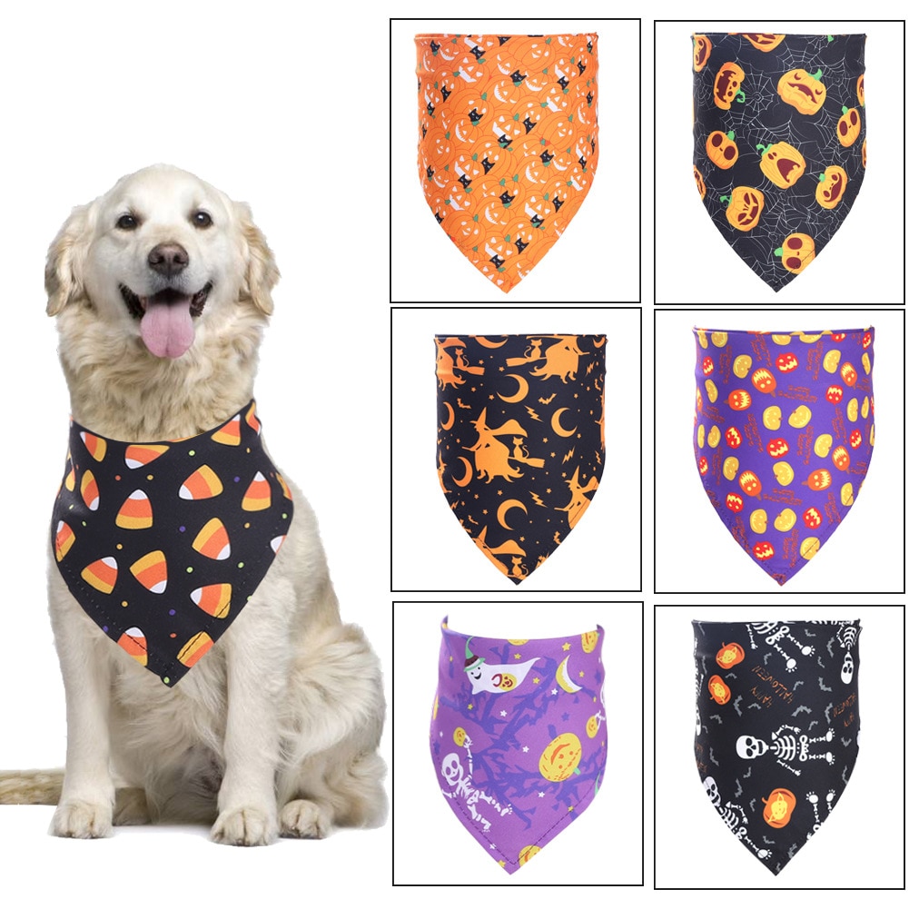 Halloween Stijl Huisdier Bandana Wasbaar Hond Bandana Strikjes Kraag Huisdier Sjaal Grote