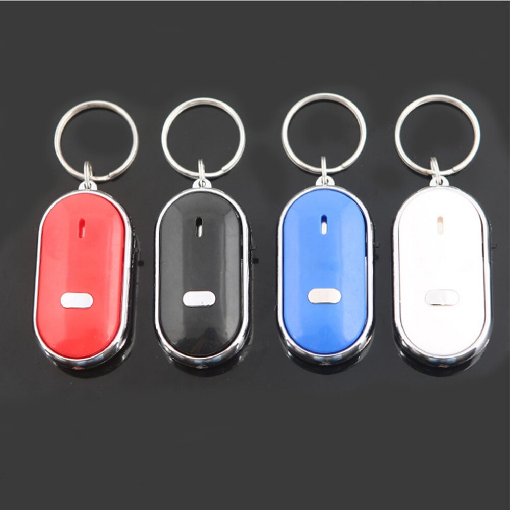 LED Anti-lost Key Finder Vinden Locator Sleutelhanger Fluitje Pieptoon Auto Sleutelhangers