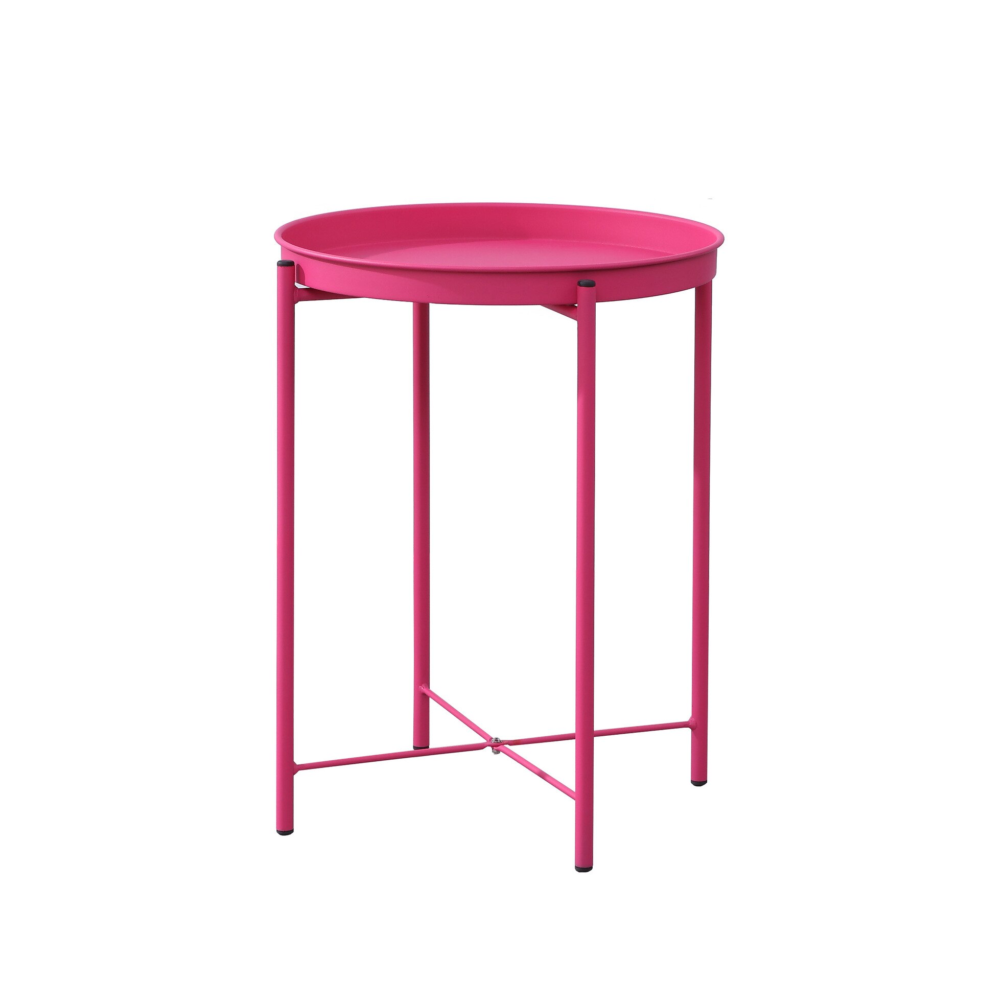 Nordic modern minimalist round mini small coffee table corner table simple bedside round small side table: Pink