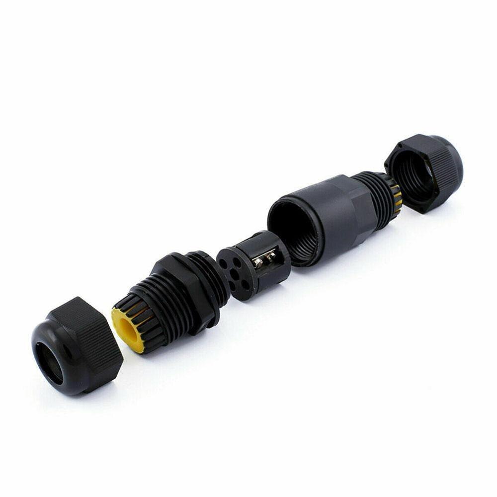 IP68 Waterproof Connector I Shape 2 Pin 3 Pin 4 Pin 250V 10A Wire Straight Connector Quick Wiring Waterproof Connector Outdoor