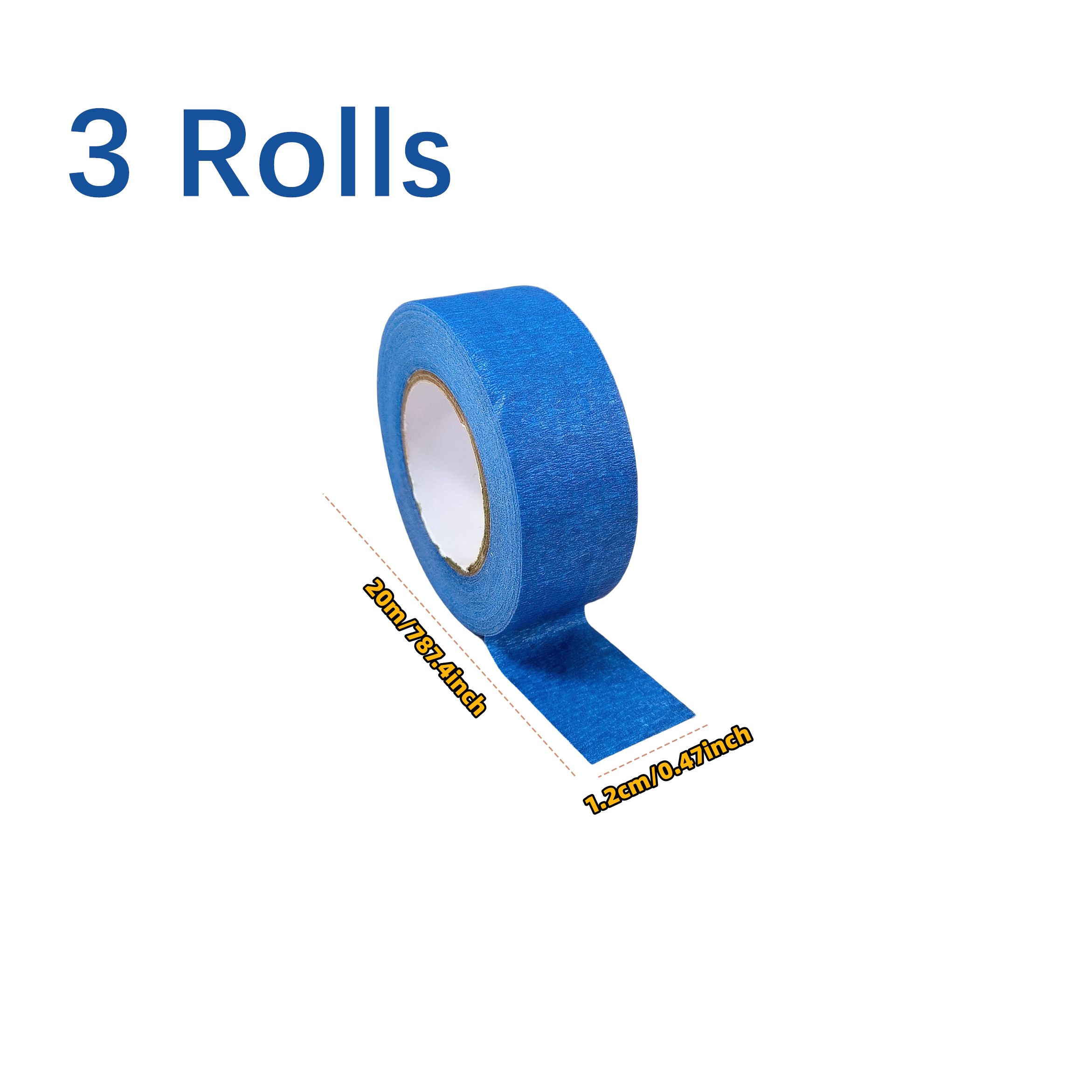 3 rollen/set verftape Multi-oppervlak maskeren te verwijderen Verftape Beveiliging Muurschildering Ambachten Kunst Bouw Thuis 20 m/rol: Bruin