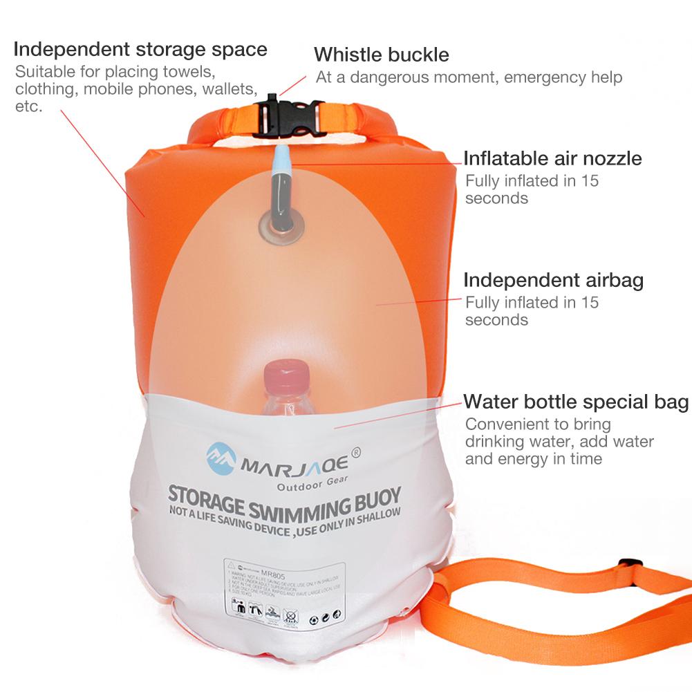 20L Schwimmen Boje mit Trockenen Tasche Multifunktionale Aufblasbare Gute Sichtbarkeit Schwimmen Boje für Wasser Sport Liebhaber