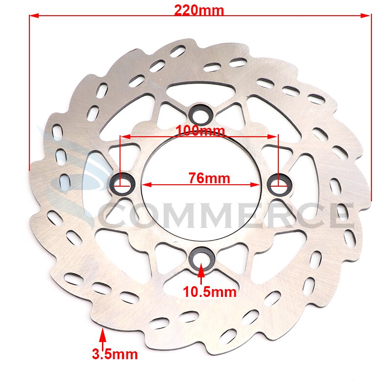 Motorcycle 190mm 220mm Front Rear disc brake plate Rotor For 125cc 140cc 150cc 160cc Quad Pit Dirt Bike Off-road motorcyclev: 220mm A