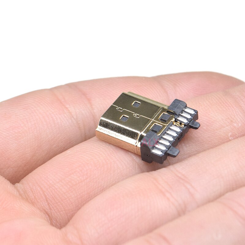 10 st hdmi hankontakt 19 stift 19p guldpläterad  hd 19 stift lödtyp