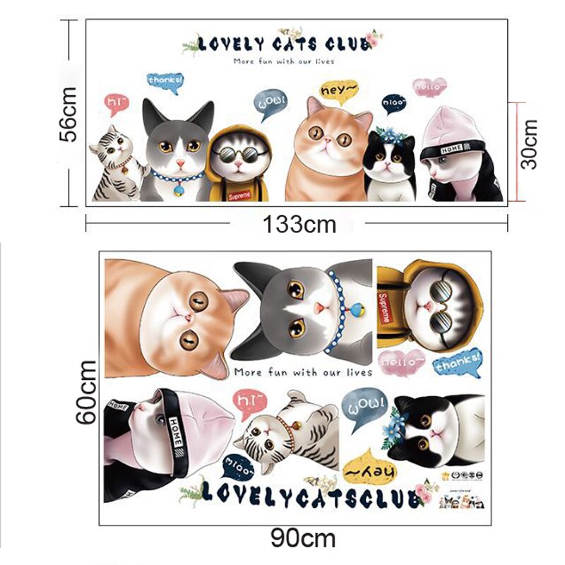 Tofok schattige dieren cartoon deurstickers voor kinderkamers slaapkamer huis muurschilderingen doe-het-zelf safari muursticker beer konijn kastdecoratie: T7