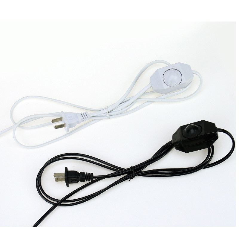 1.8m ledd dimmerbryter kabel lysmodulator lampe linje mørkere kontroller til bordlampe eu / oss støpsel 220v strømledning