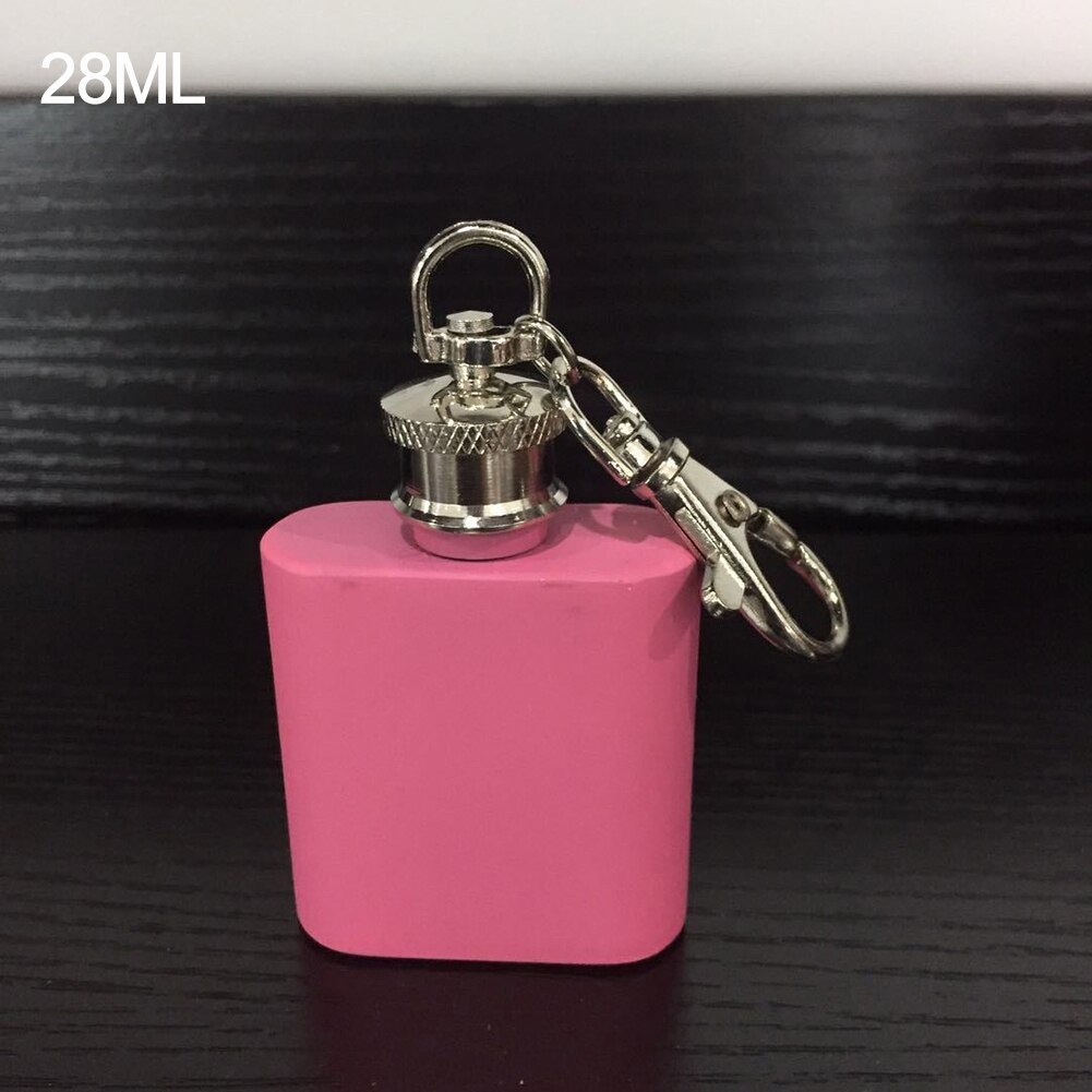 Mini Petaca de acero inoxidable para mujer, Petaca de color rosa con alcohol, colgantes de acero inoxidable, licor de Sipping, 1 oz