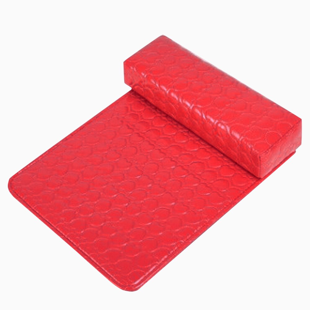 5 Kleuren Zachte Hand Rust Wasbare Hand Kussen Spons Kussen Twee Stuks Pu Lederen Kussen Kussen Manicure Tool: Rood