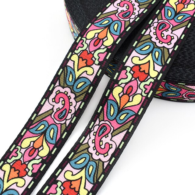 Meetee 10 metriä 38mm print etninen jacquard nauhakassit hihna vyö nauha tee itse tekstiilit vaatteet sisustus ompelutarvikkeet: 02