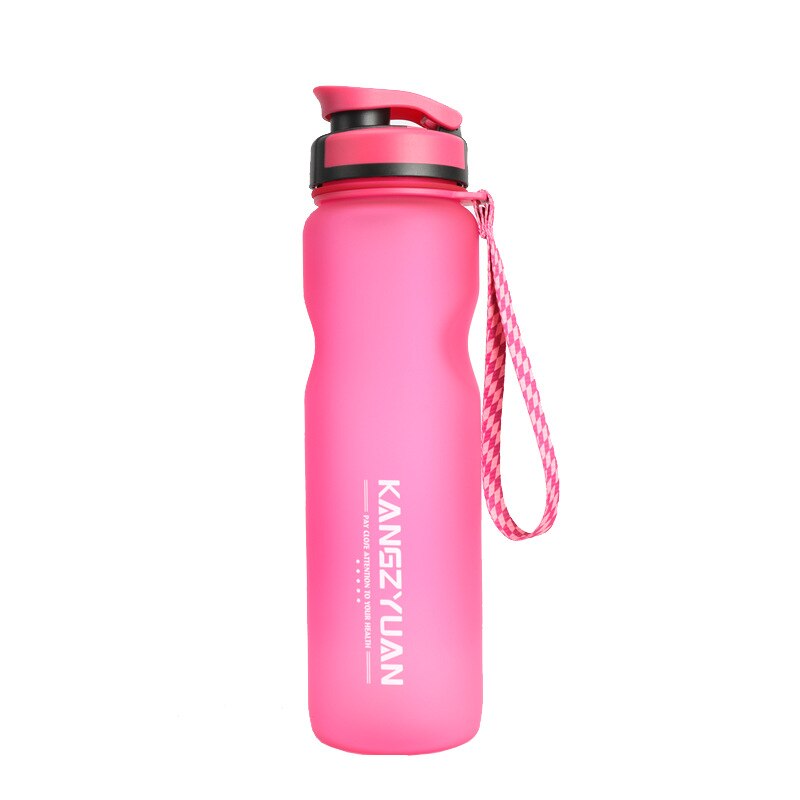 1000ml utomhusresor hydroflaska bärbara hydroflaskor läckagesäkra dryckesartiklar sportvattenflaska gratis bpa matsal sportflaskor: Rosa