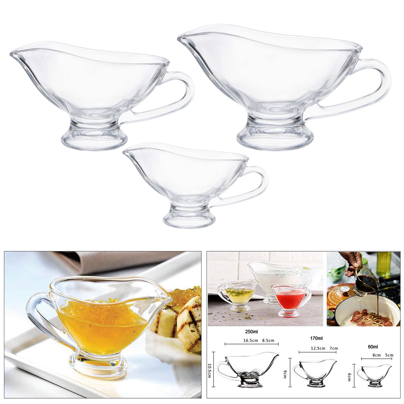 Clear Beefsteak Gravy Sauce Boat Steak Juice Container Restaurant Tool