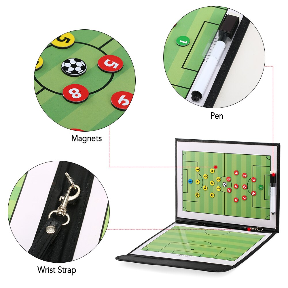 Foldable Soccer Tactic Tool Football Soccer Magnetic Tactic Board Coaching Training Guidance Accessories with Pen and Marker