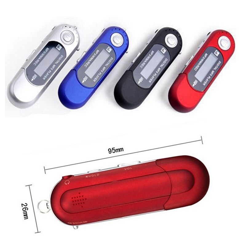 Tragbare Digitale Mini USB MP3 Musik Spieler Auto Auto FM Radio Funktion Mit TF Karte Slot LCD Bildschirm USB Blitz Stock Mit Kopfhörer